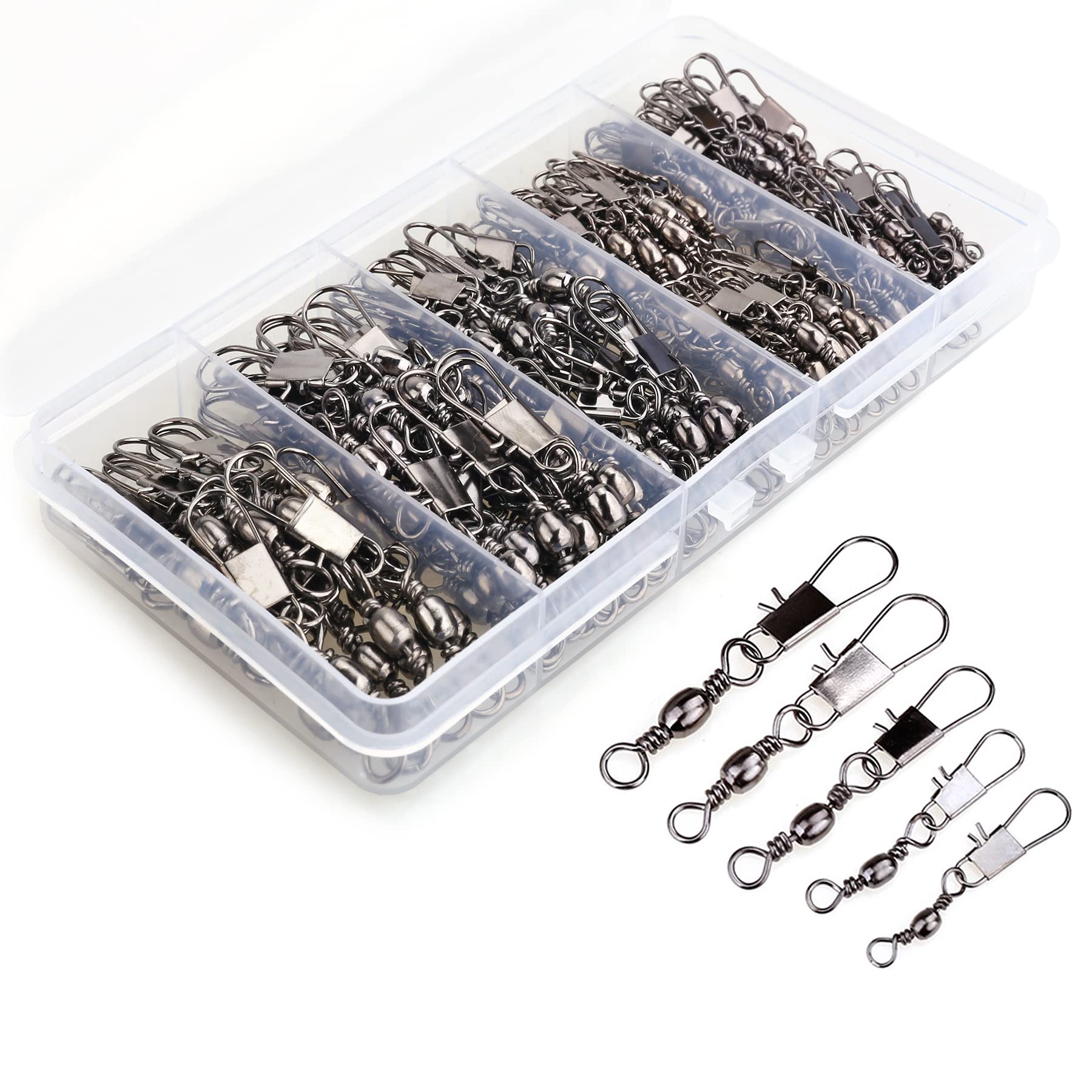 200-piece barrel snap swivel set in plastic box