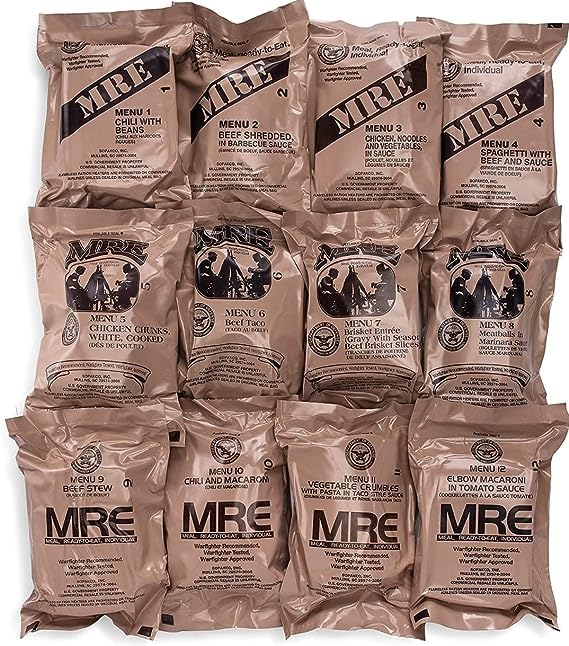 2027 Inspection Dated MRE entree close-up, ideal for field meals anytime.