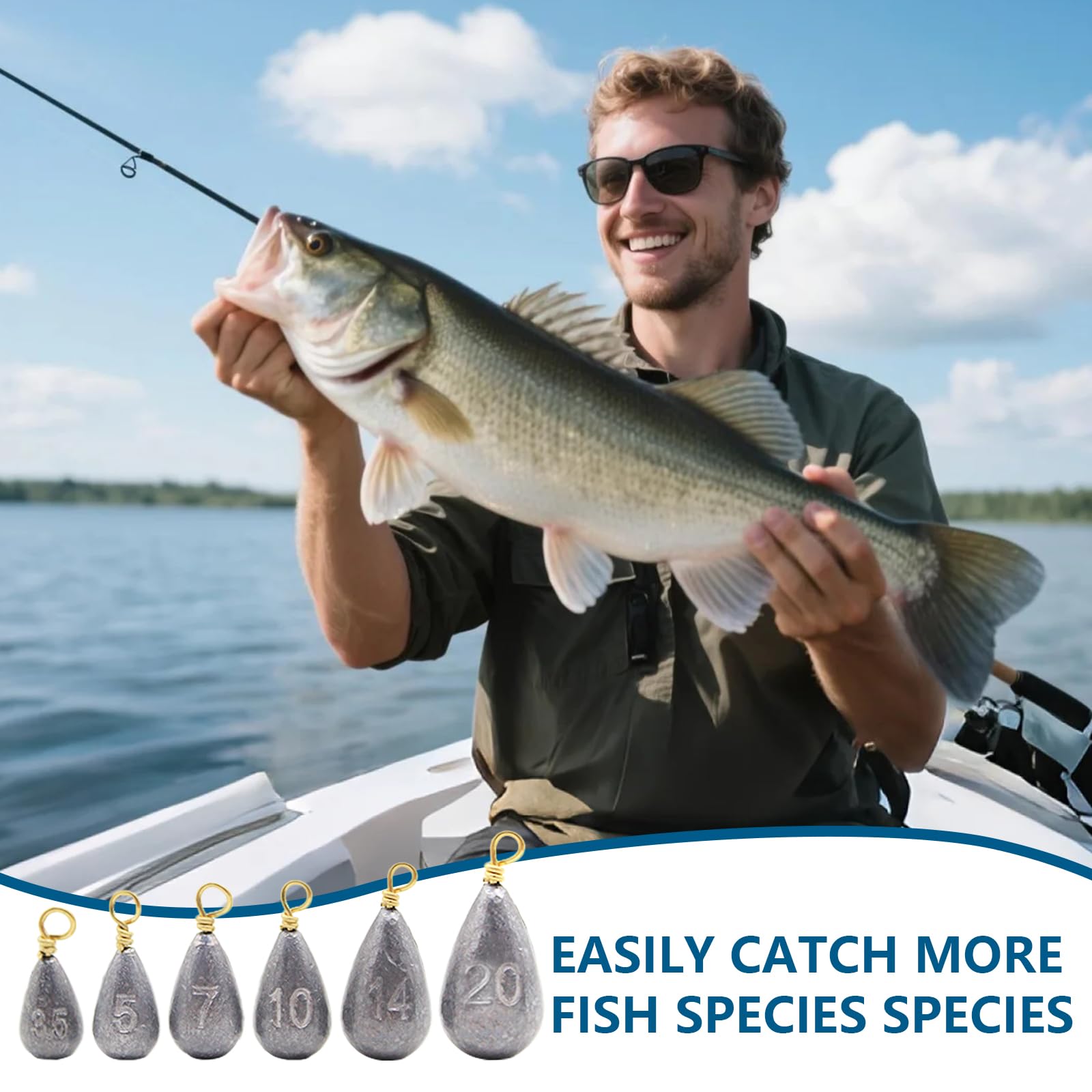 20g sinkers (5 pieces) for strong currents and deep water