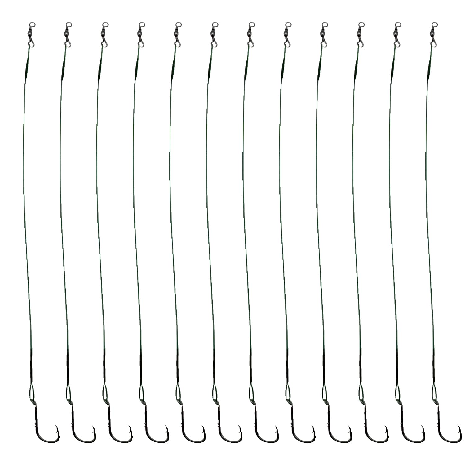 Offset fishing hooks design on durable bait holder rig with strong leader wire