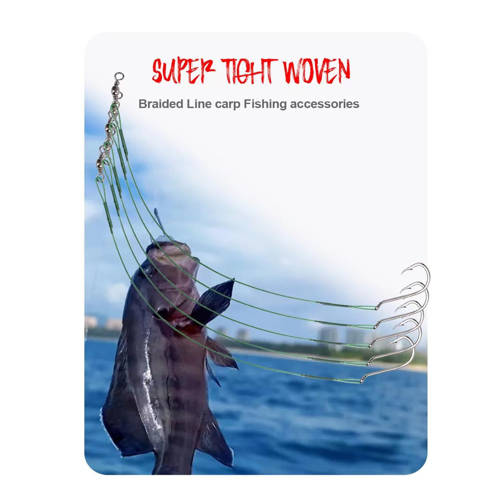 Pack of 20 bait holder octopus hooks rigs arranged for display