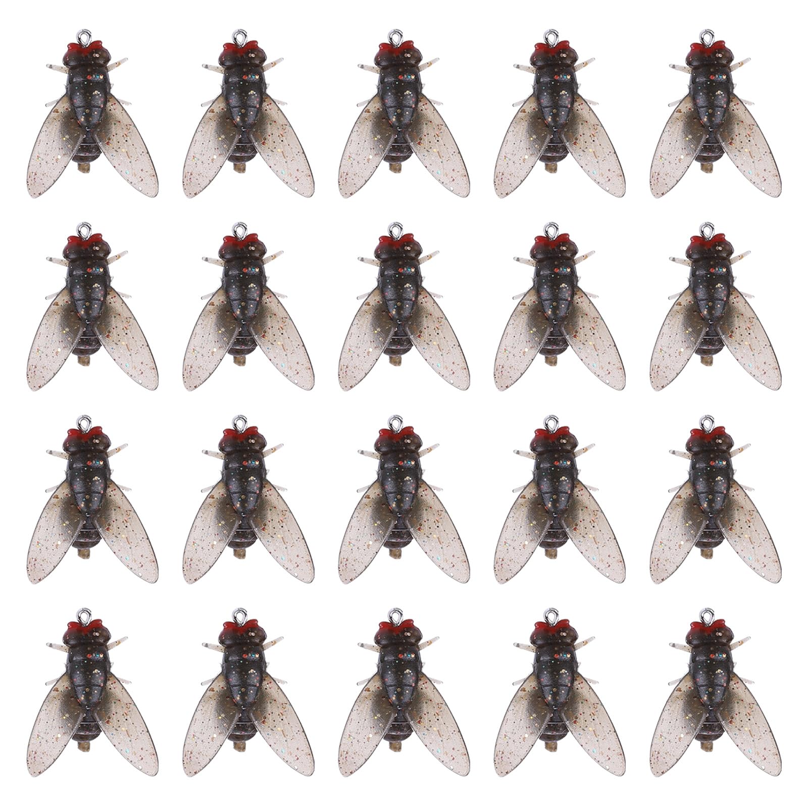 20-piece fly fishing flies kit with bionic minnow and dry flies, 15mm