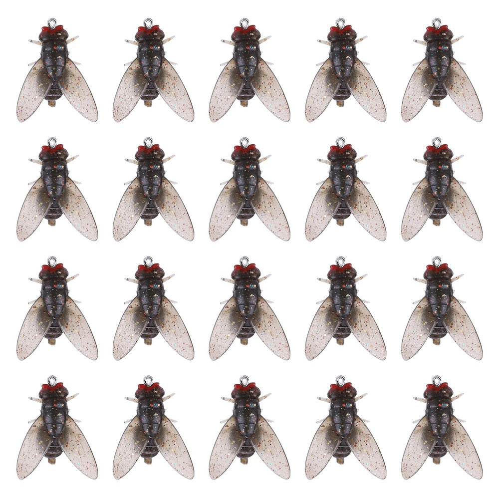 20-piece fly fishing flies kit with bionic minnow and dry flies, 15mm