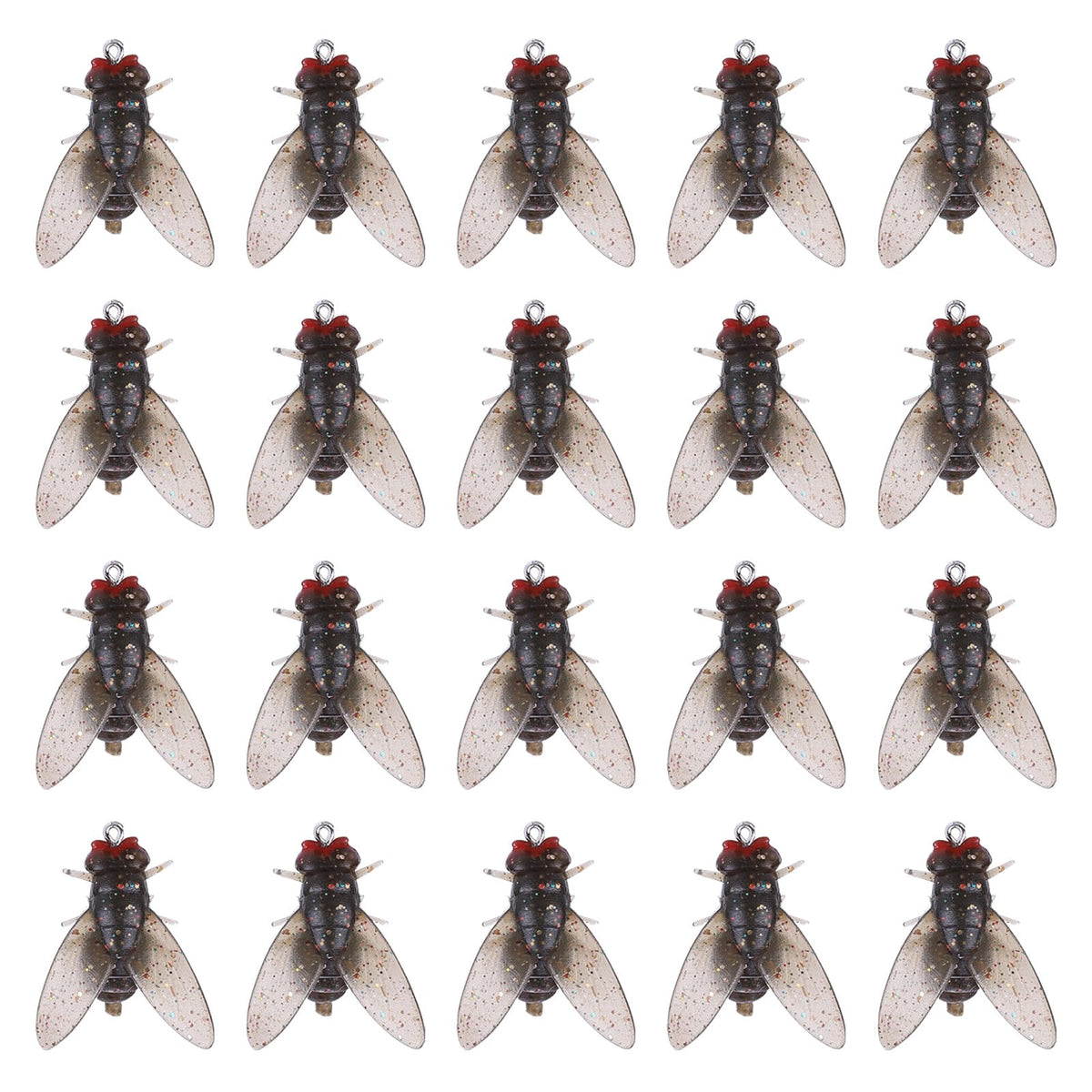 20-piece fly fishing flies kit with bionic minnow and dry flies, 15mm
