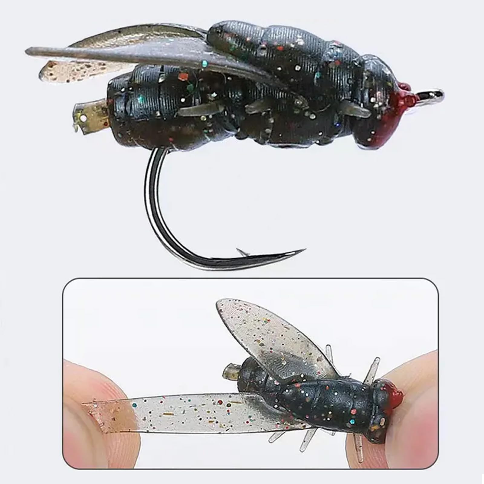 High-carbon steel hooks on fly fishing flies