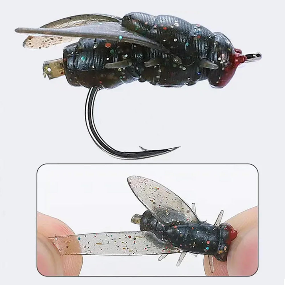 High-carbon steel hooks on fly fishing flies