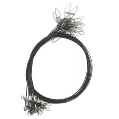 20pcs heavy duty fishing leaders black 19in with snap and swivel