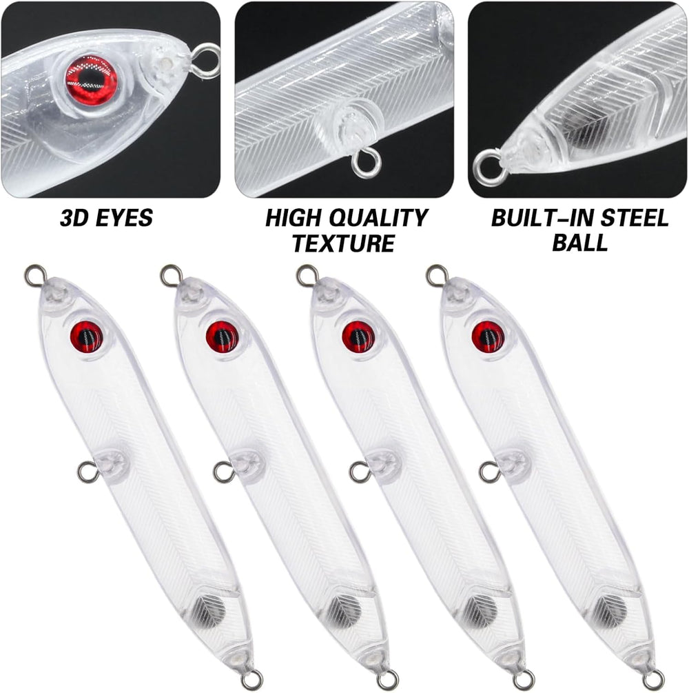 Lure blank showing built-in steel ball for bubbles and sound