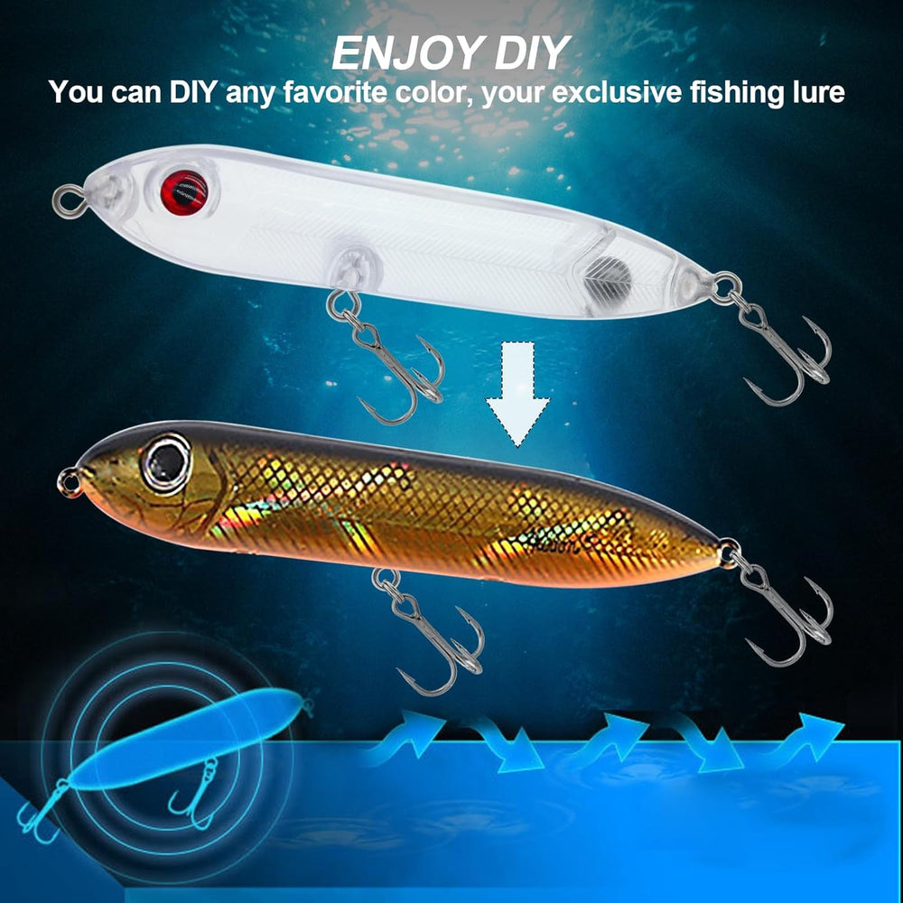 Unpainted lures suitable for freshwater and saltwater fishing
