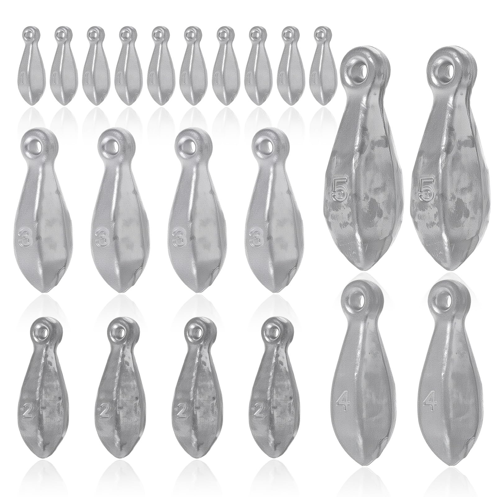 22pcs Pb Bank Sinkers Kit – 1oz weight