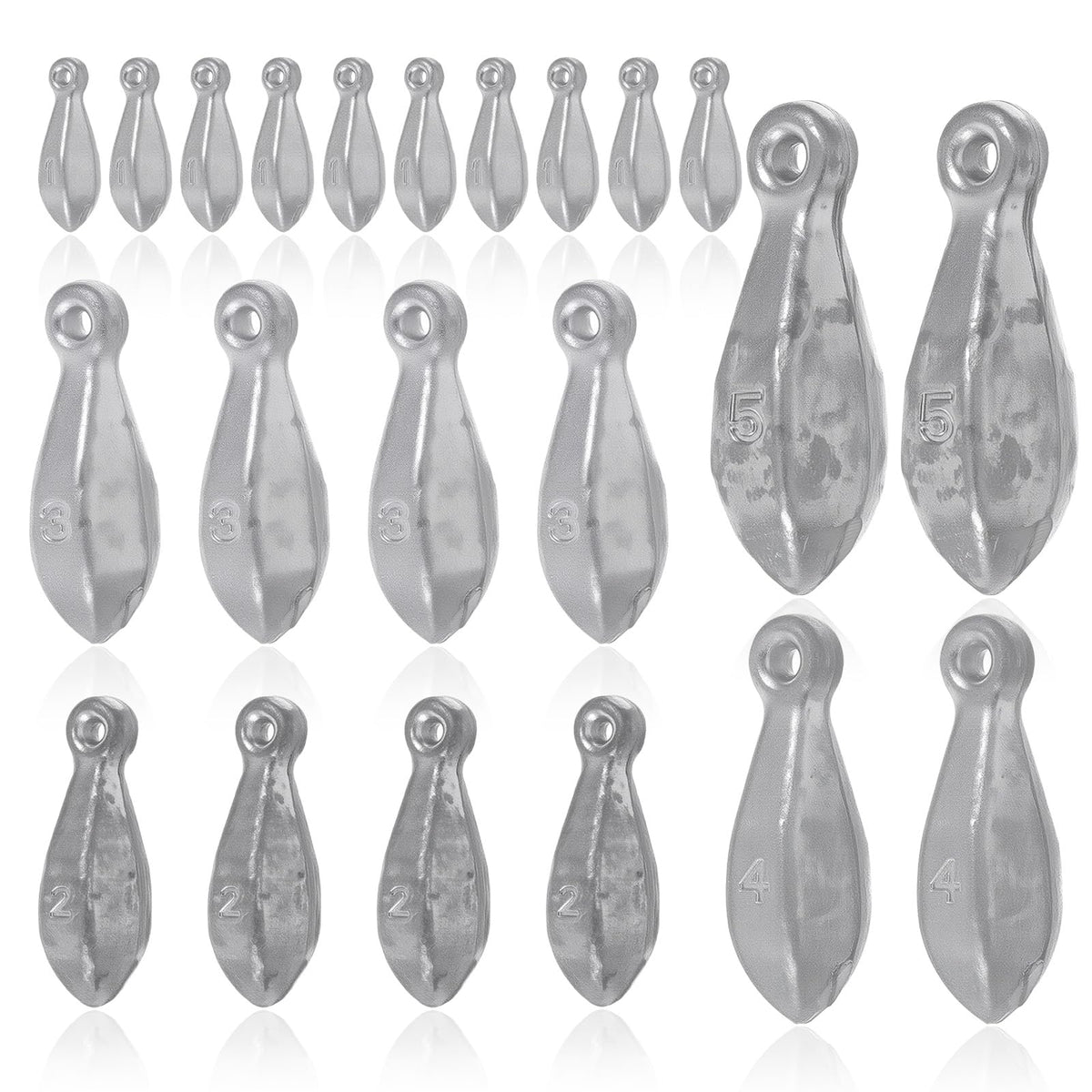 22pcs Pb Bank Sinkers Kit – 1oz weight
