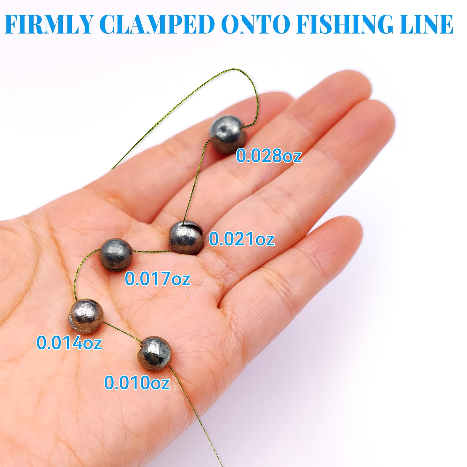 Assorted weights: 0.3g, 0.4g, 0.5g, 0.6g, 0.8g