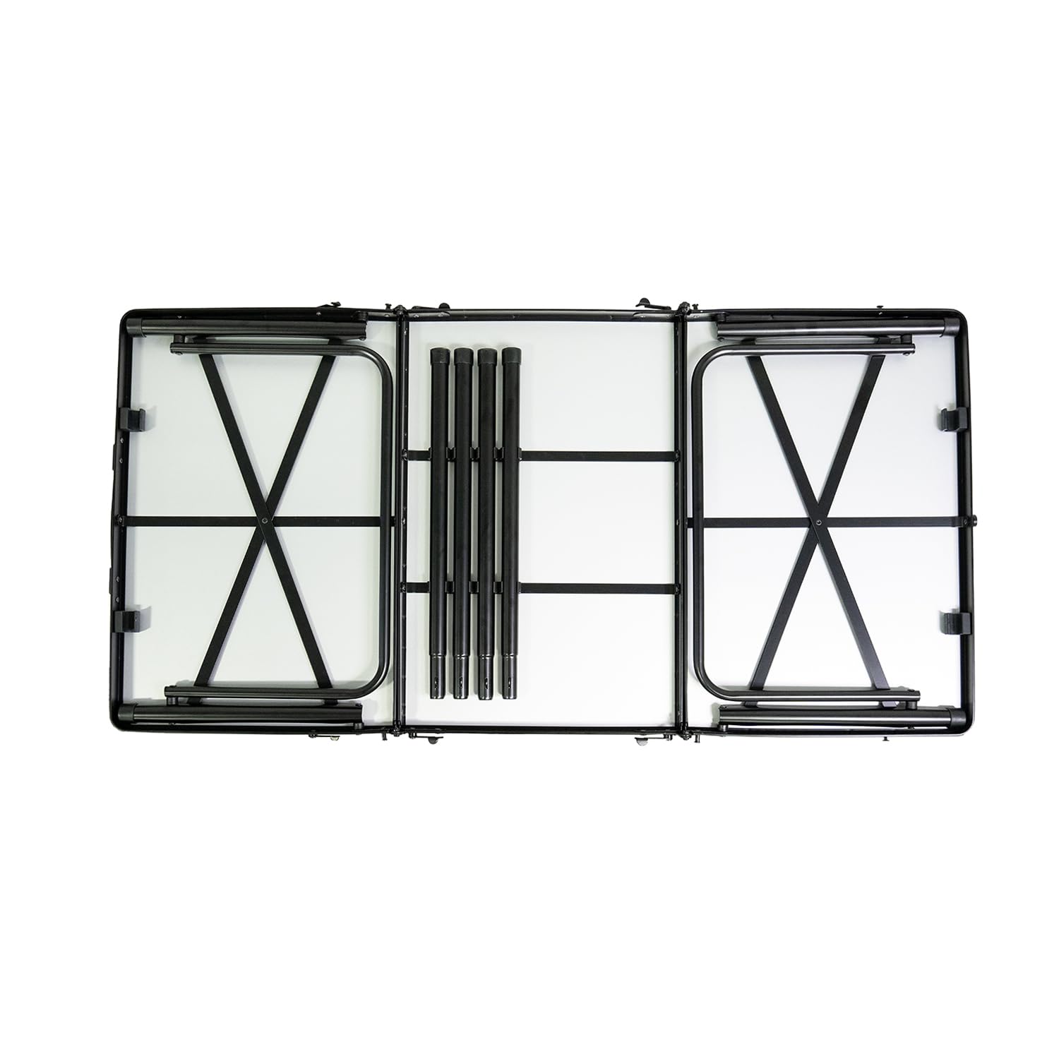 23ZERO Two-Fold table aluminum frame and steel legs blend lightness and strength.