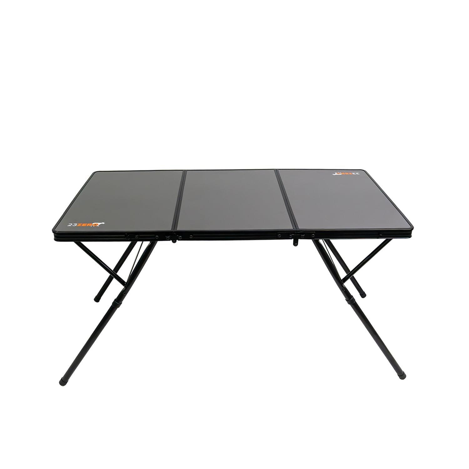 23ZERO Two-Fold camping table open, spacious work surface ideal for cooking and prep.