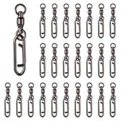 40mm stainless steel fishing speed clips with black nickel finish and barrel swivel