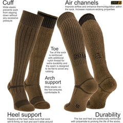 281Z cushioned knee-high sock close-up highlights sole padding for reduced foot fatigue