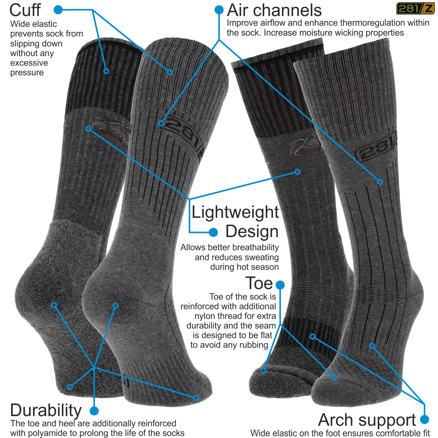 281Z Military socks closeup shows combed cotton for soft, durable wear.