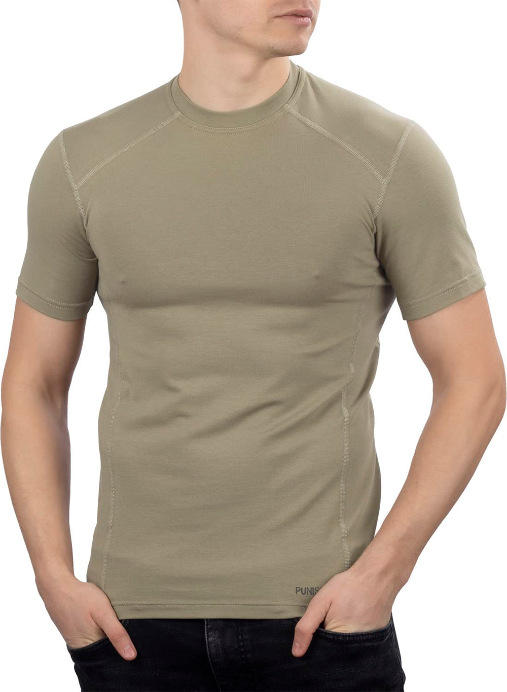 281Z military stretch cotton T-shirt tan 3X-Large front view shows breathable fabric and comfortable fit