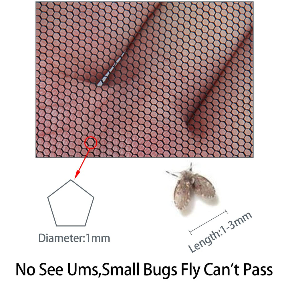 Mesh face protection detail with lightweight fabric and metal ring