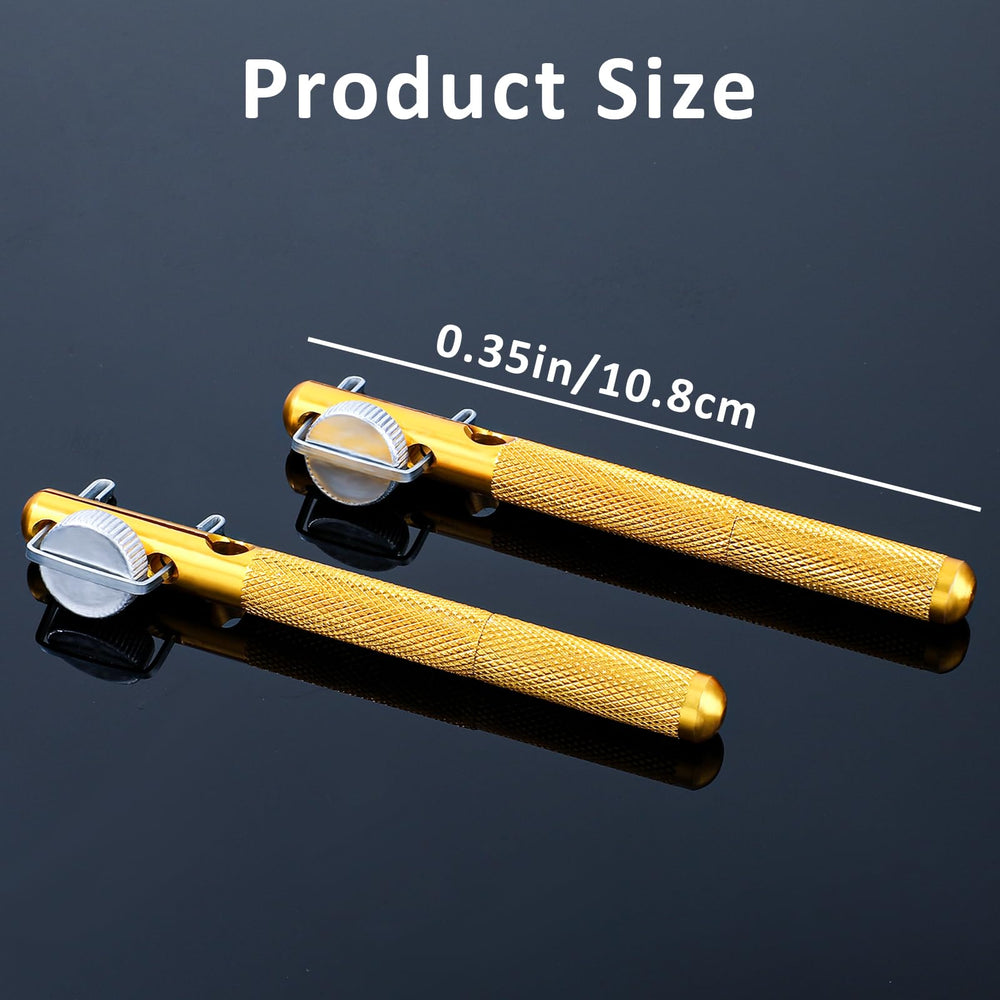 Gold metal knot tying tool – side view