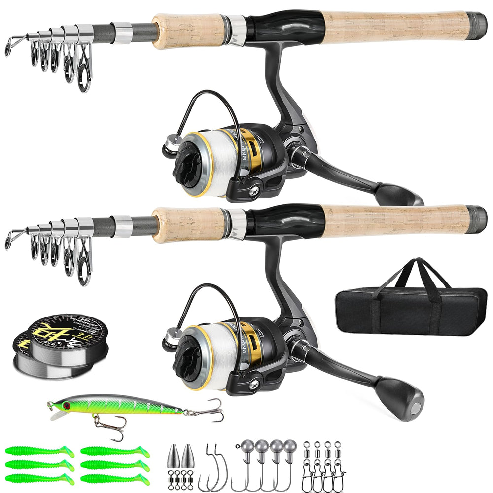 Two carbon fiber fishing rods, 6.9 feet each
