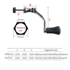 Side view of replacement rocker arm handle for spinning reels