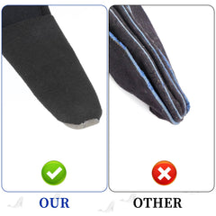 Glove worn on hand showing adjustable wrist strap