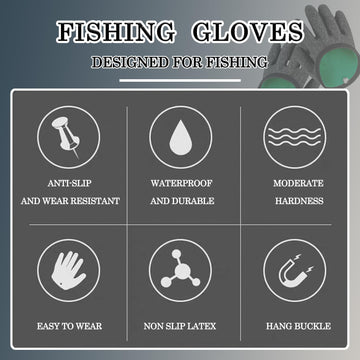 Puncture-proof ice fishing gloves in use