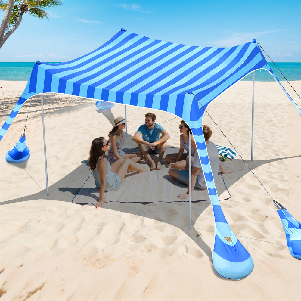 2PM SPORTS beach tent UPF50 shade blocks sun for family outings.