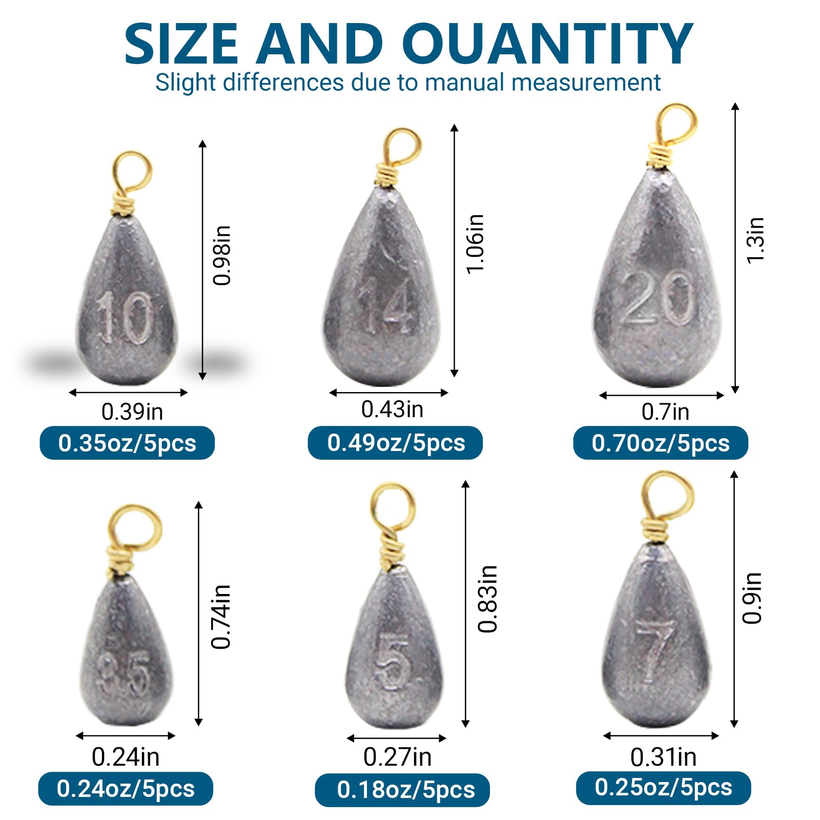 3.5g sinkers (5 pieces) for versatile setups