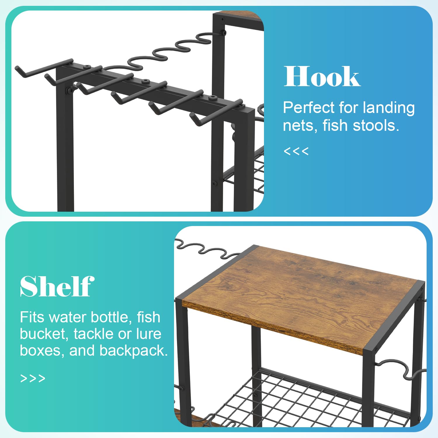 Rack with adjustable feet for stability on uneven floors