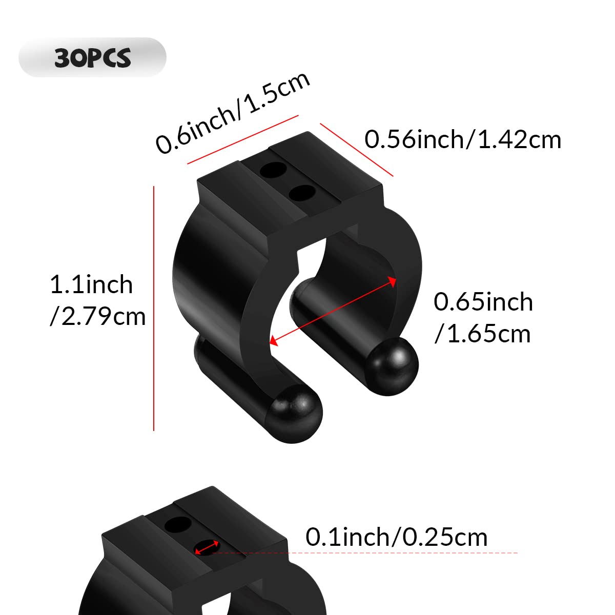 Close up of durable plastic billiards cue clip