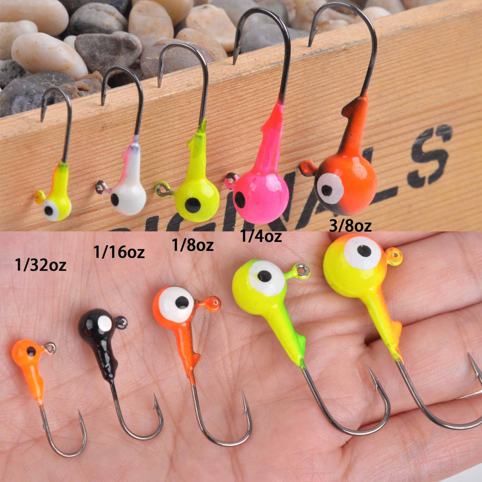 Packaging showing 30 pieces per size jig heads