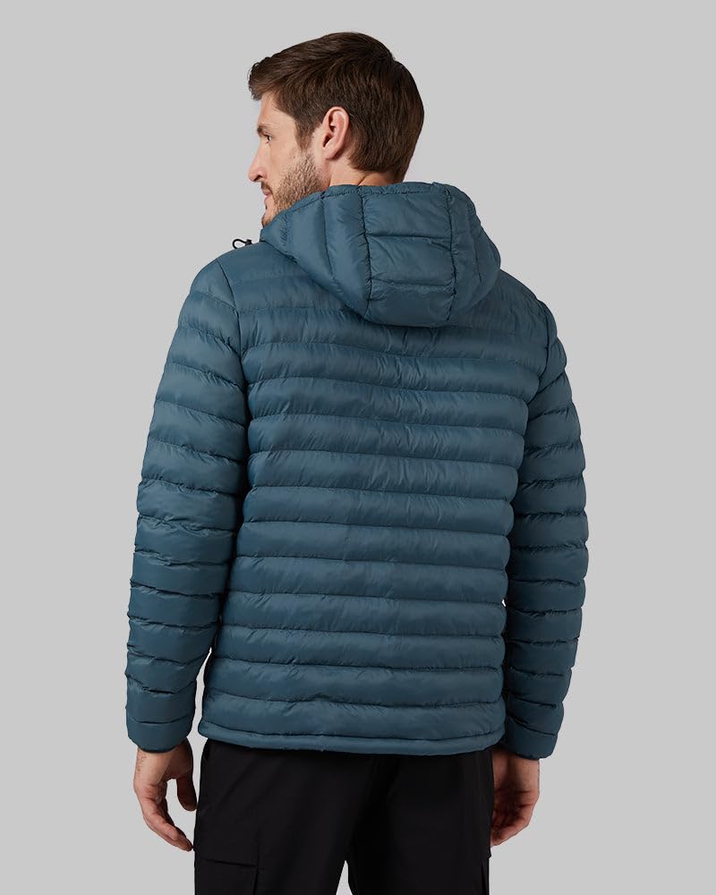 32 Degrees Heat packable hooded jacket folded in its pouch for easy storage