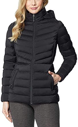 32 Degrees Heat women's hooded 4-Way Stretch Jacket in black, size XXL, ideal for layering.