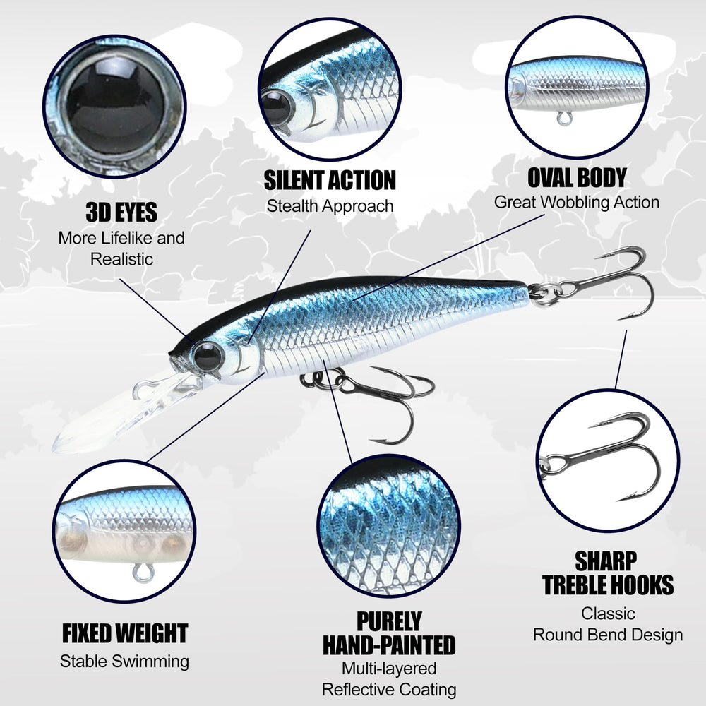 Pointer 48DD lure side profile for bass and trout fishing