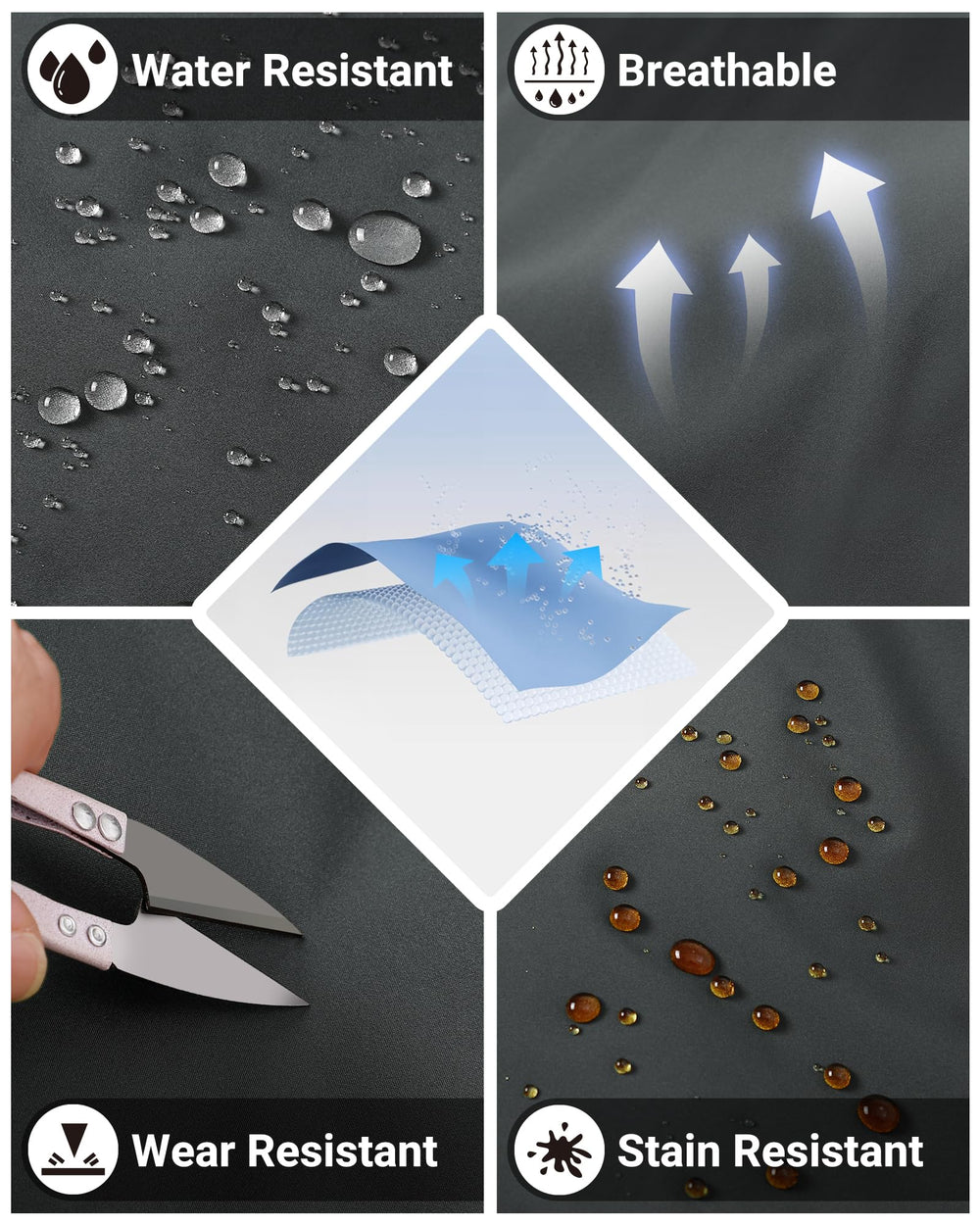 33,000ft adjustable hood design blocks wind and moisture for snowy days.