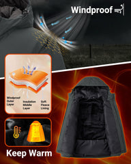 33,000ft insulated puffer jacket plush lining offers soft warmth for winter hikes.