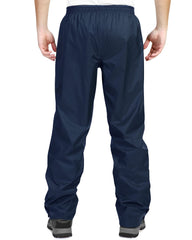 33,000ft men's navy rain pants breathable mesh lining keeps air flowing on hikes.