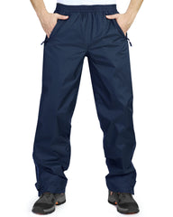 33,000ft men's navy rain pants with waterproof seam-sealed design for reliable outdoor protection.