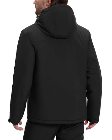 33,000ft men's warm winter jacket back view highlighting plush lining for warmth