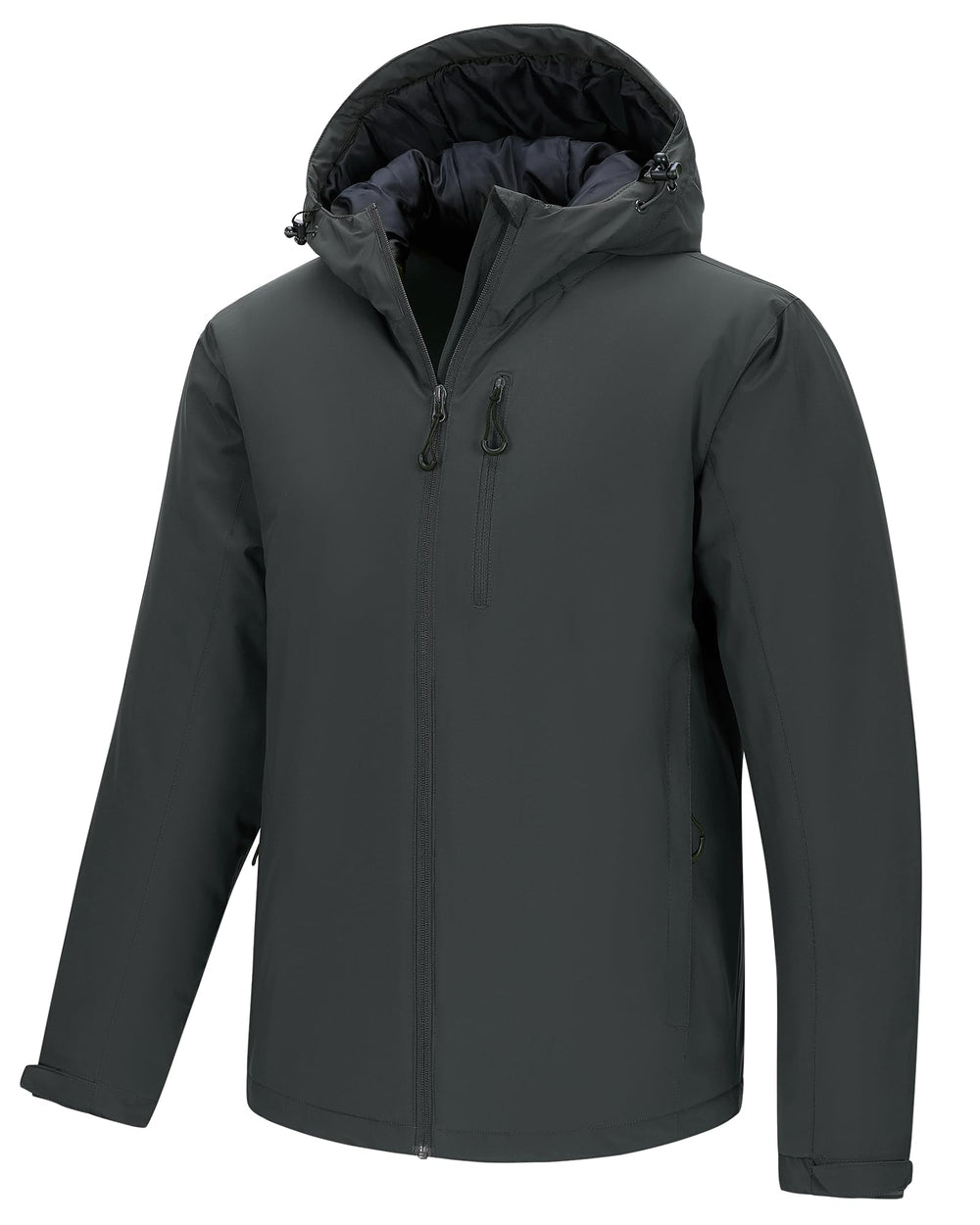 33,000ft mens warm winter jacket hooded keeps you dry in light rain and cold days.