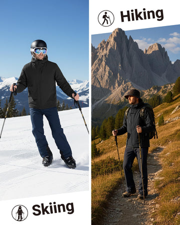 33,000ft men's warm winter jacket in winter scene illustrating versatile outdoor wear