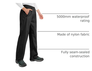 33000ft rain pants elastic waistband for easy on off during activities
