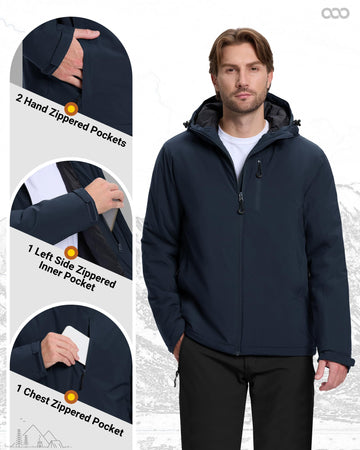 33,000ft snow sport ready jacket for skiing and hiking adventures.