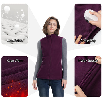 33,000ft fleece vest high-collar look adds warmth and wind protection