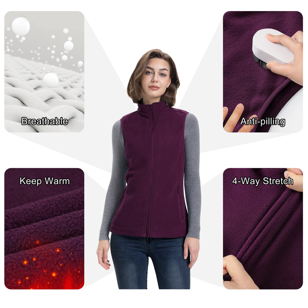 33,000ft fleece vest high-collar look adds warmth and wind protection