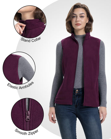 33,000ft women's fleece vest inner pocket detail for small items