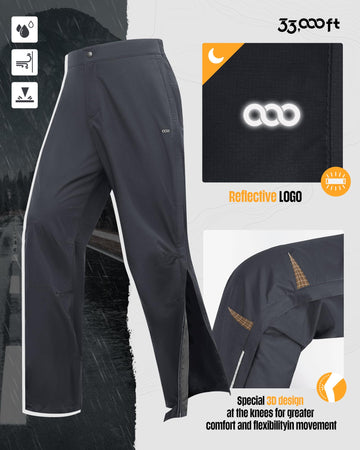 33,000ft rain pants breathable mesh lining for all-day comfort