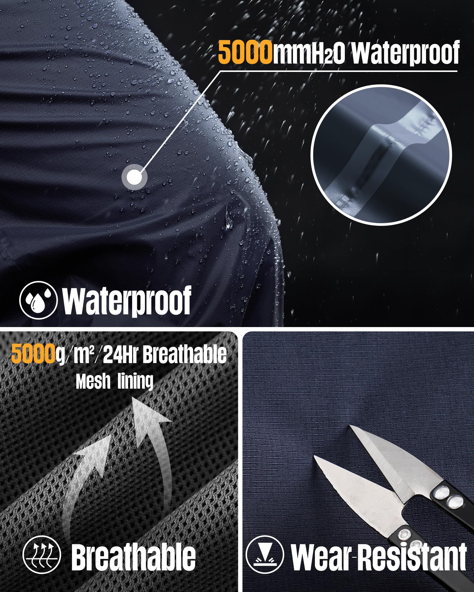 33,000ft rain pants full-zip closed to keep you dry in wet conditions
